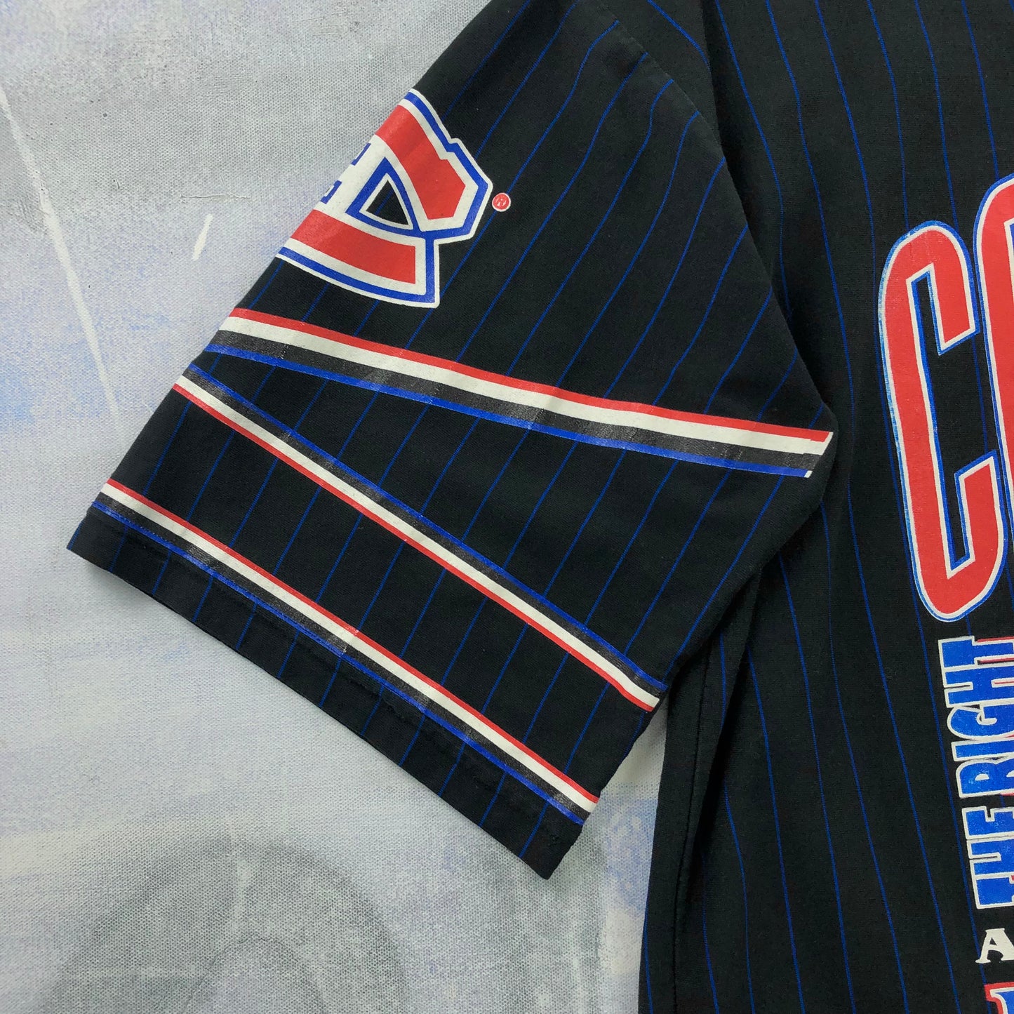 Vintage 90s NHL Montreal Canadiens Pin Stripe Heavyweight T Shirt XL