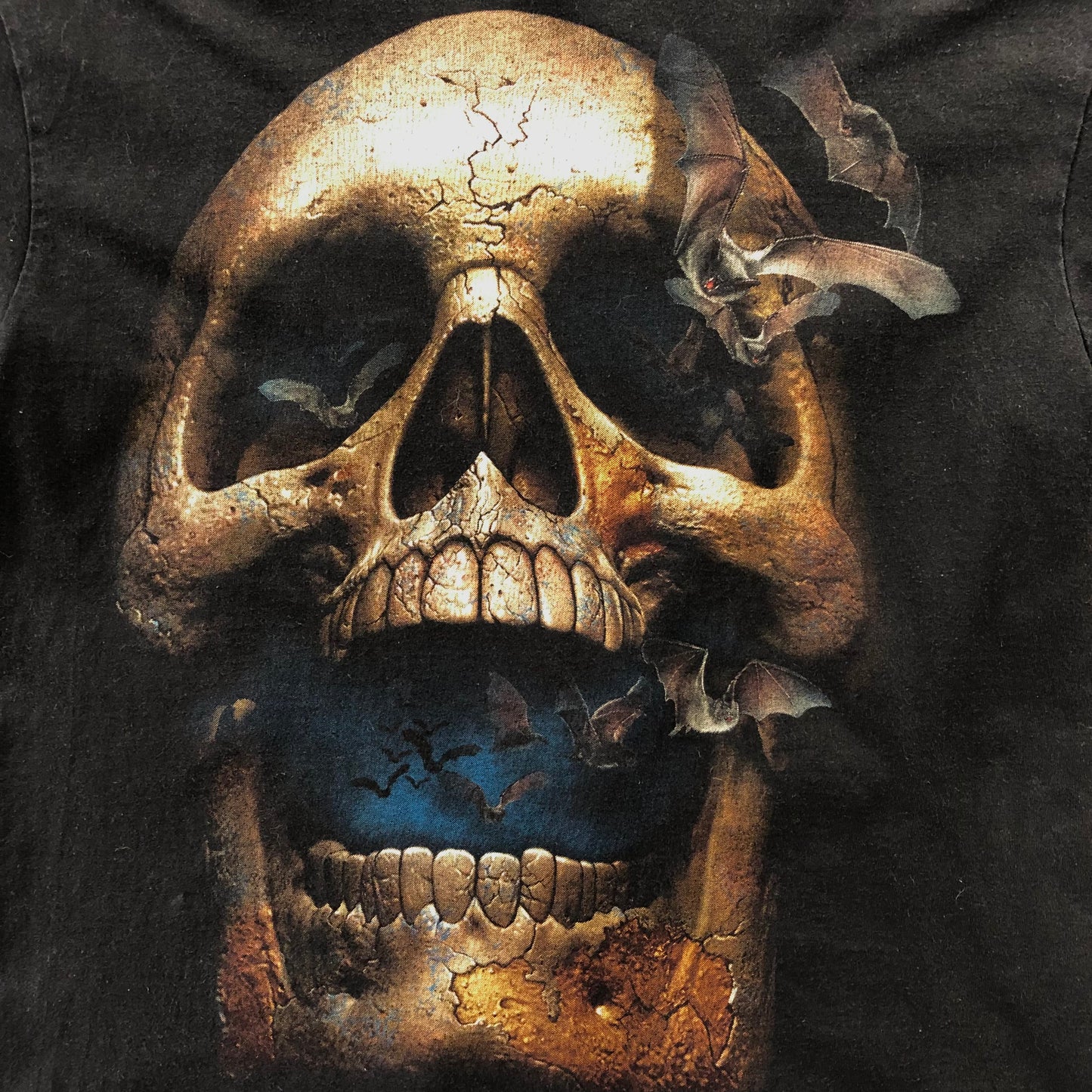 Vintage Y2K Hot Rock Skull & Bats T Shirt M