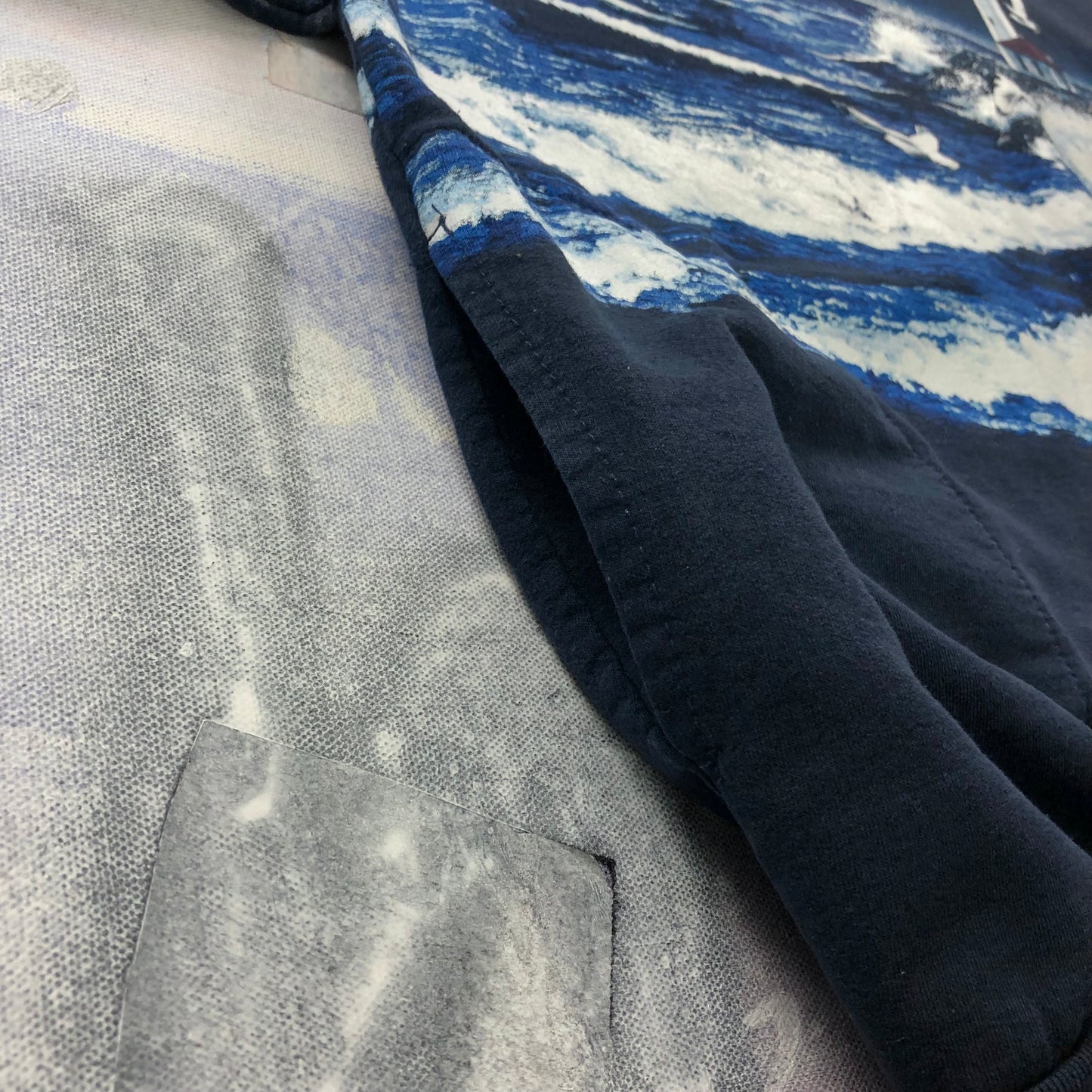 Vintage 90s Lighthouse AOP Crewneck Sweatshirt L