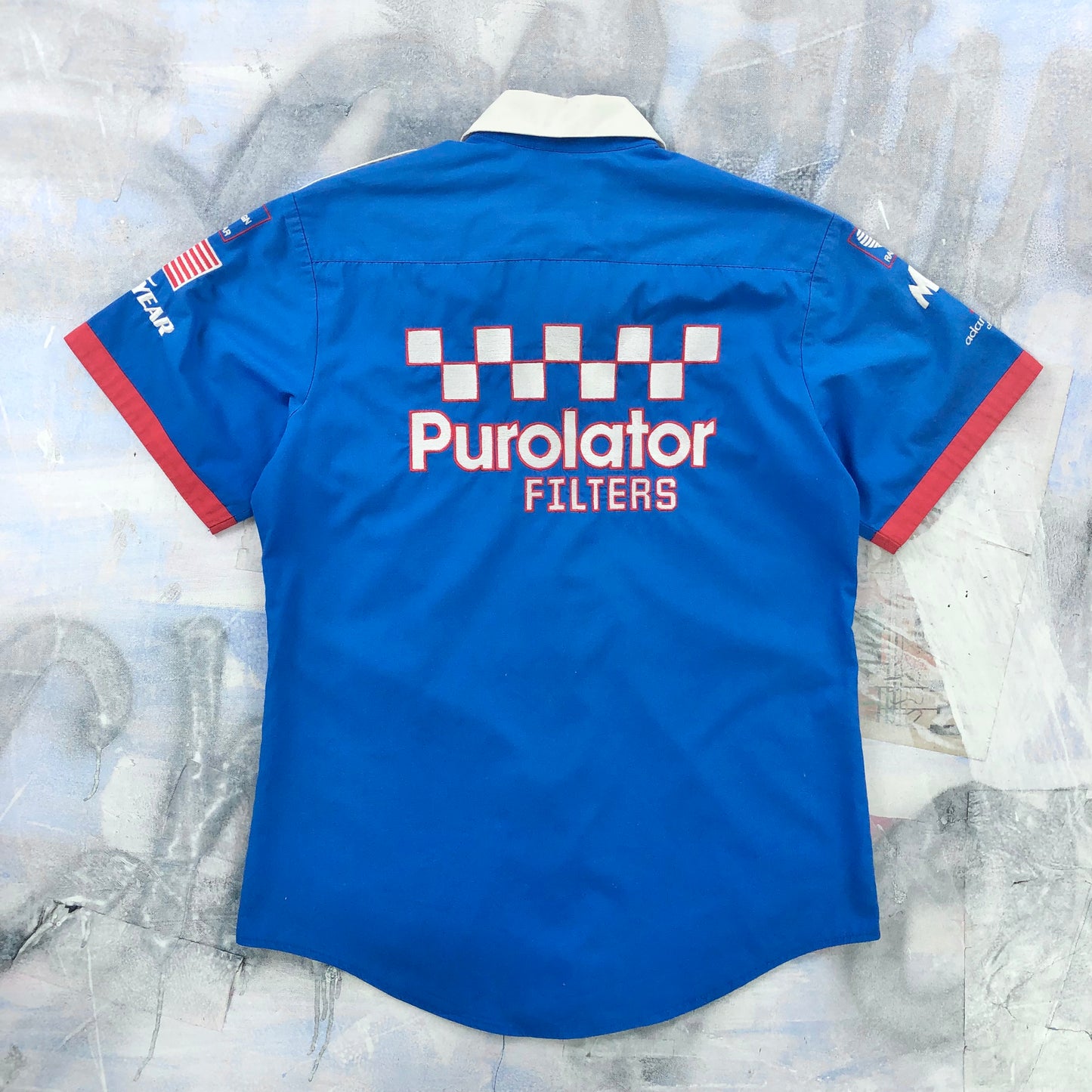 Vintage 90s Nascar Winston Cup Purolator Racing Button Shirt