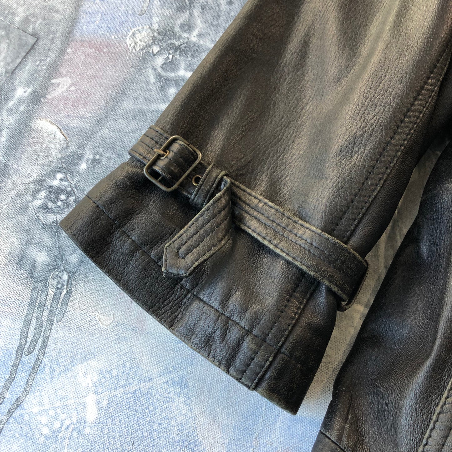 Giorgio Armani Leather Belted Trench Coat