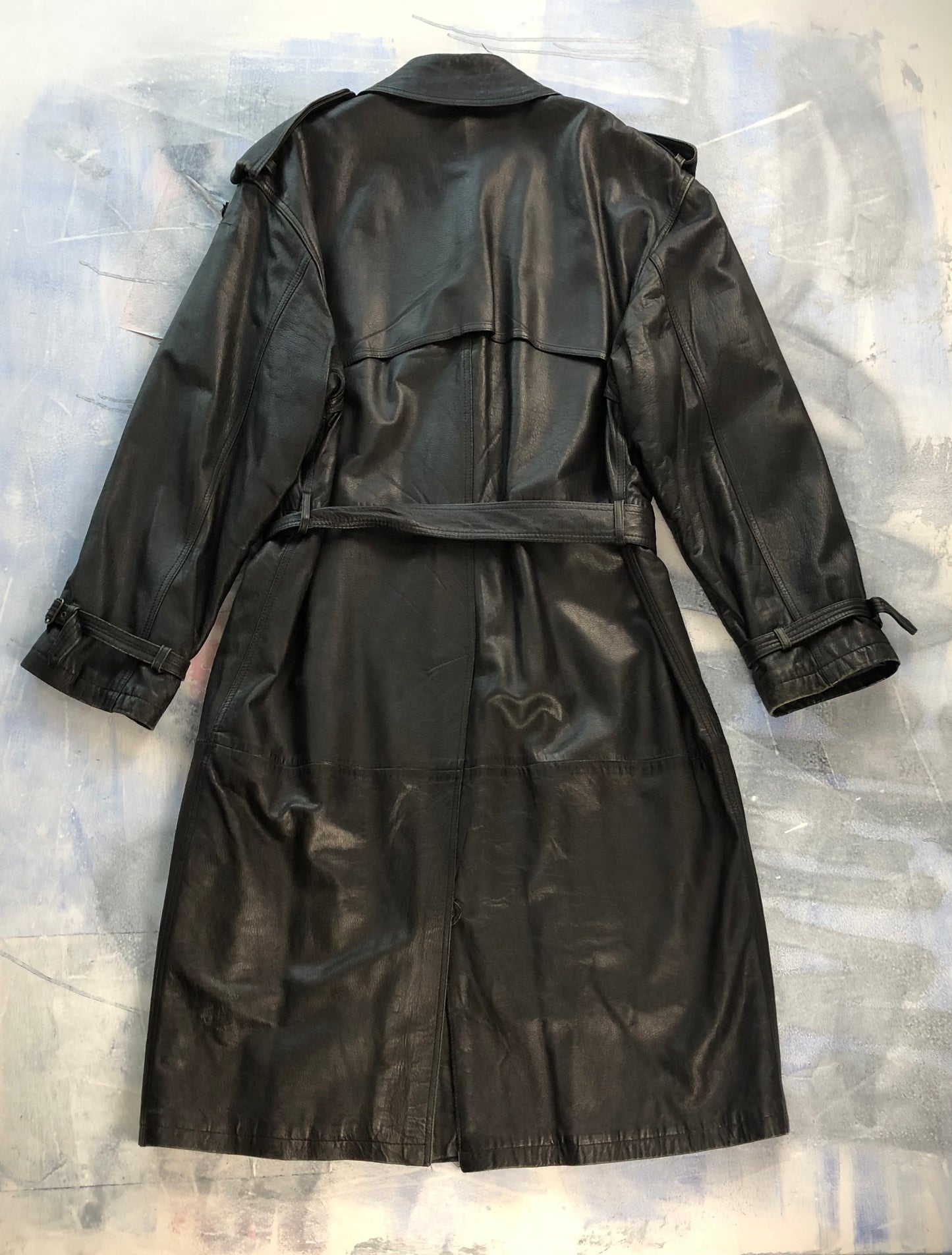 Giorgio Armani Leather Belted Trench Coat