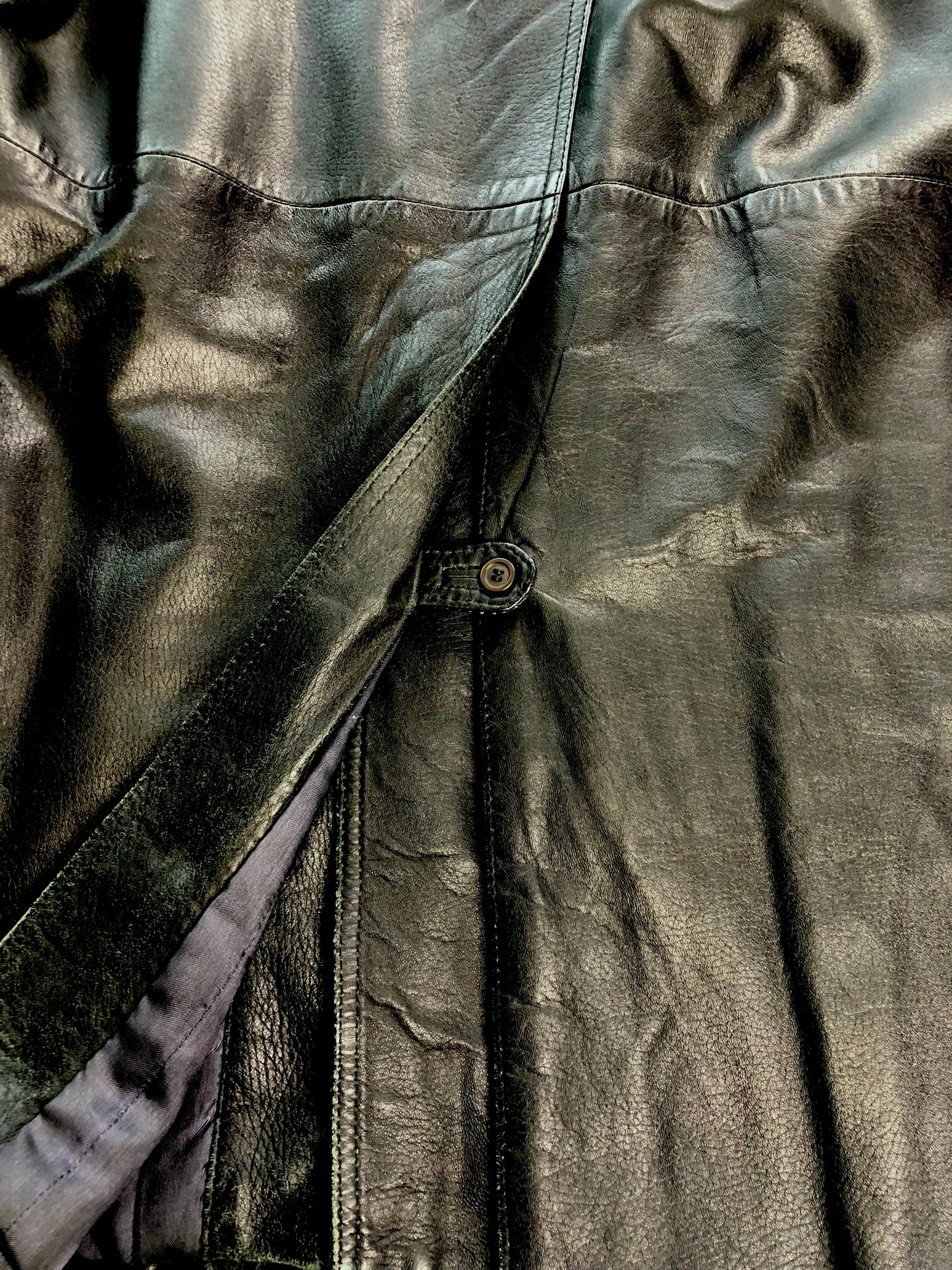 Giorgio Armani Leather Belted Trench Coat
