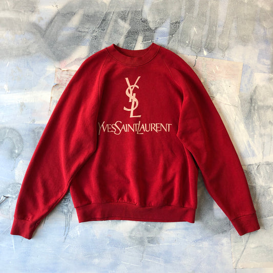 Yves Saint Laurent Retro Bootleg Crewneck Sweatshirt XL