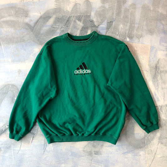 Vintage 90s Adidas Three Stripes Equipment Crewneck Sweatshirt L