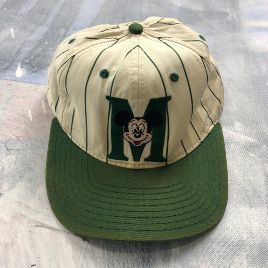 Vintage Mickey Mouse Pin Stripe Two Tone Snapback Hat