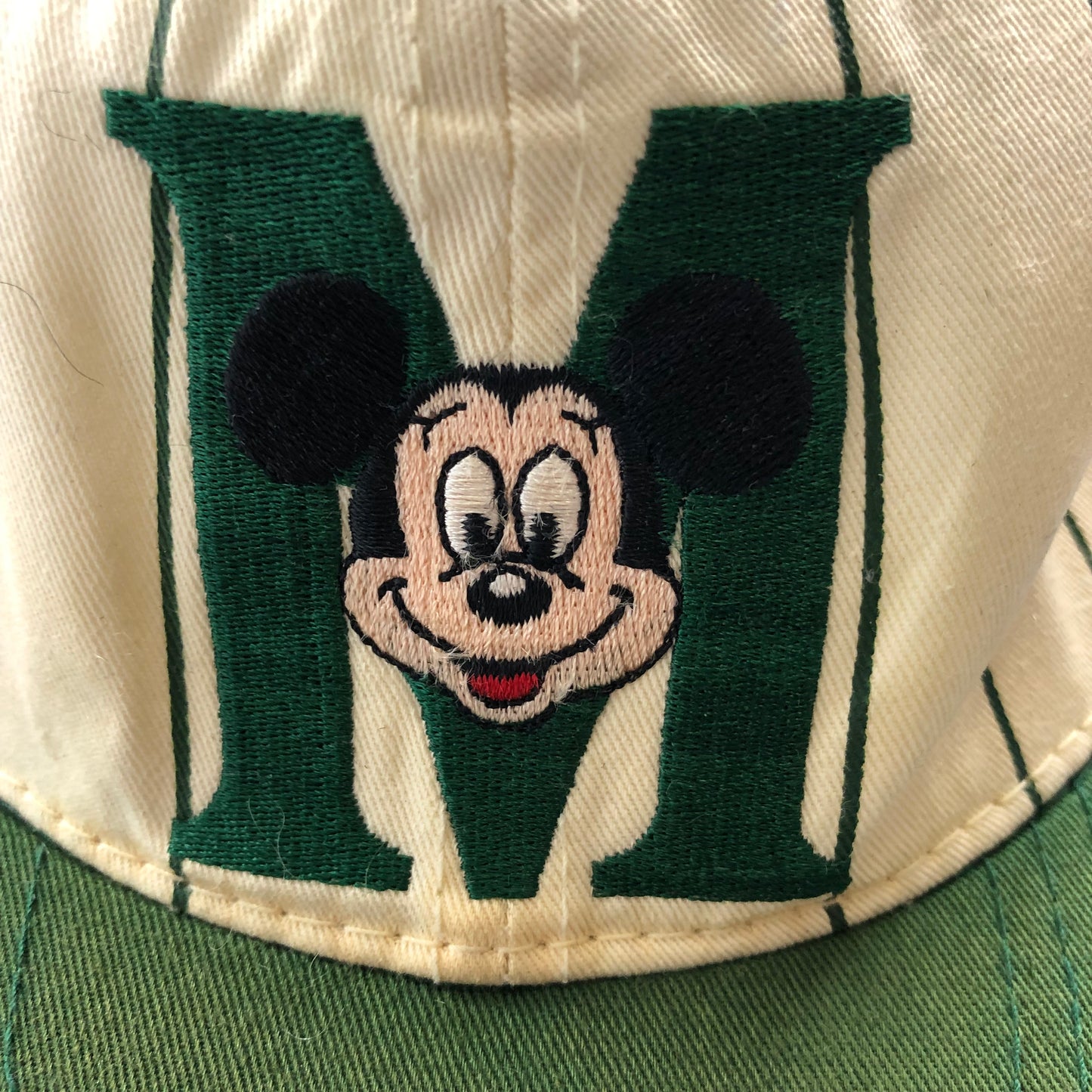 Vintage Mickey Mouse Pin Stripe Two Tone Snapback Hat
