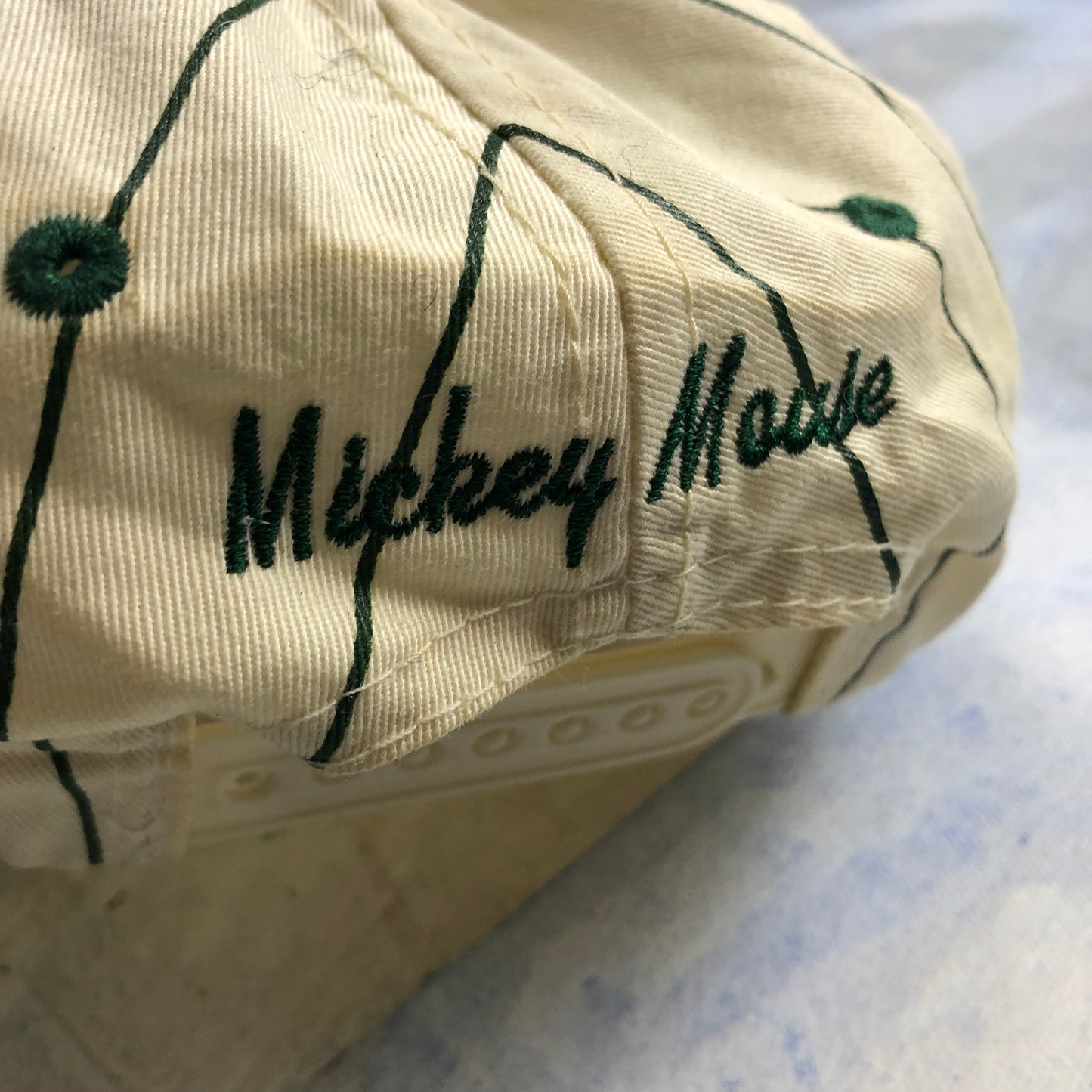 Vintage Mickey Mouse Pin Stripe Two Tone Snapback Hat