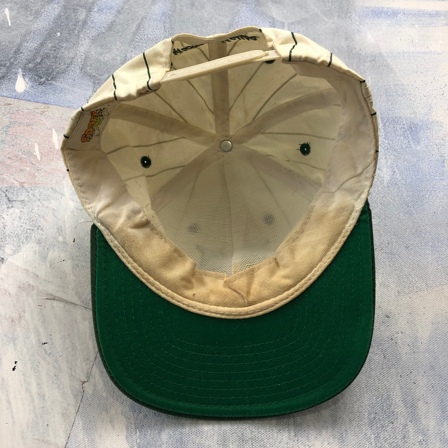 Vintage Mickey Mouse Pin Stripe Two Tone Snapback Hat