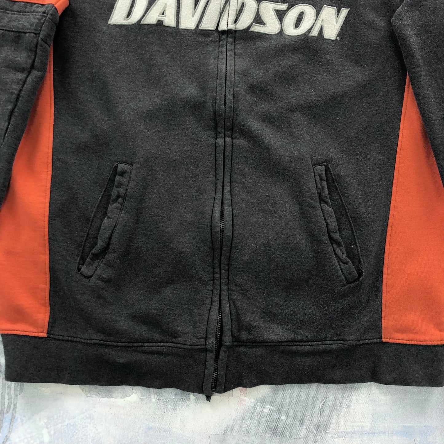 Vintage Harley Davidson Motorcycles Racing Hoodie Full Zip Sweatshirt M