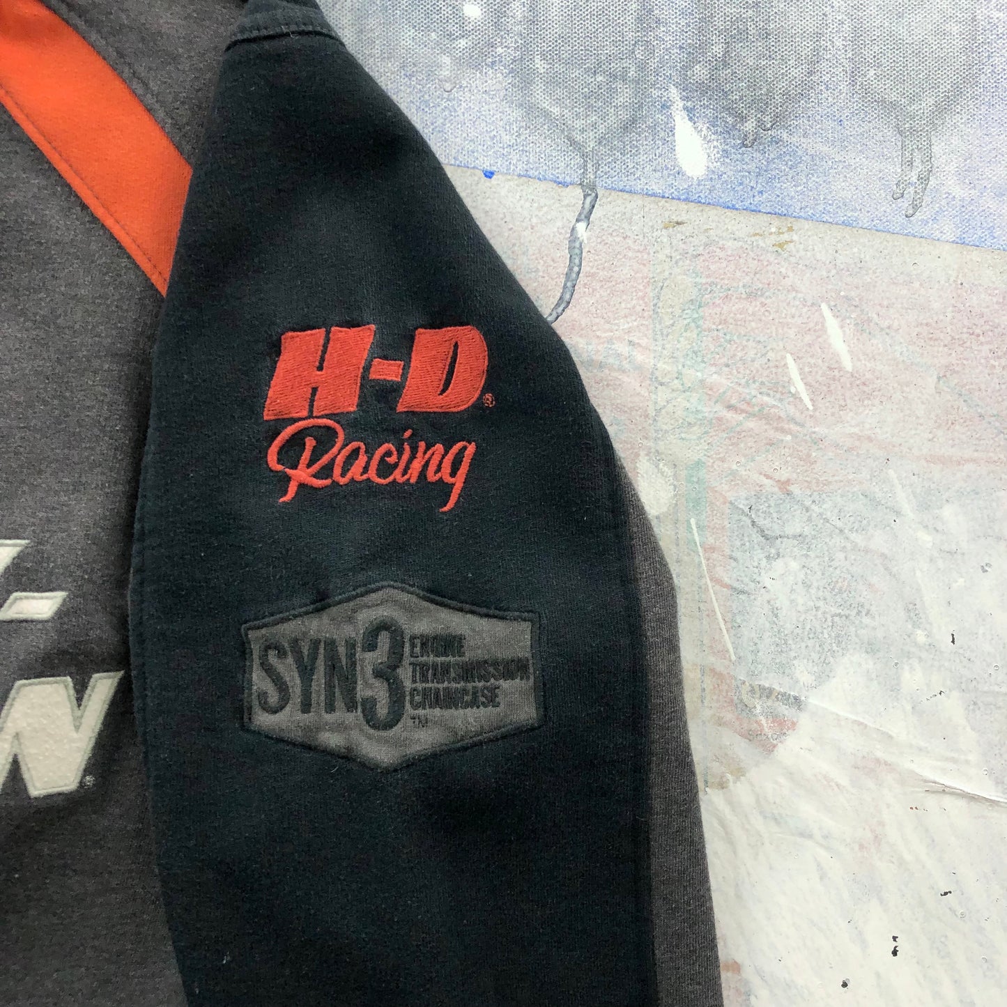 Vintage Harley Davidson Motorcycles Racing Hoodie Full Zip Sweatshirt M