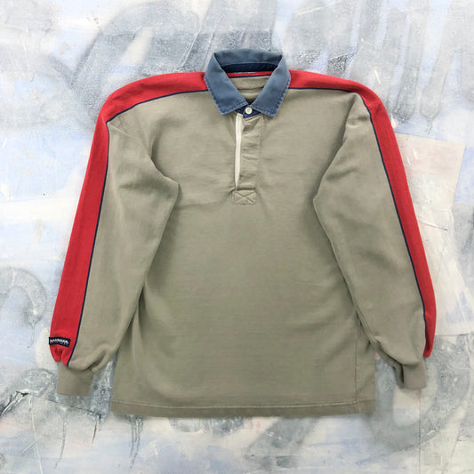 Vintage Barbarian Rugby Long Sleeve Polo Shirt L