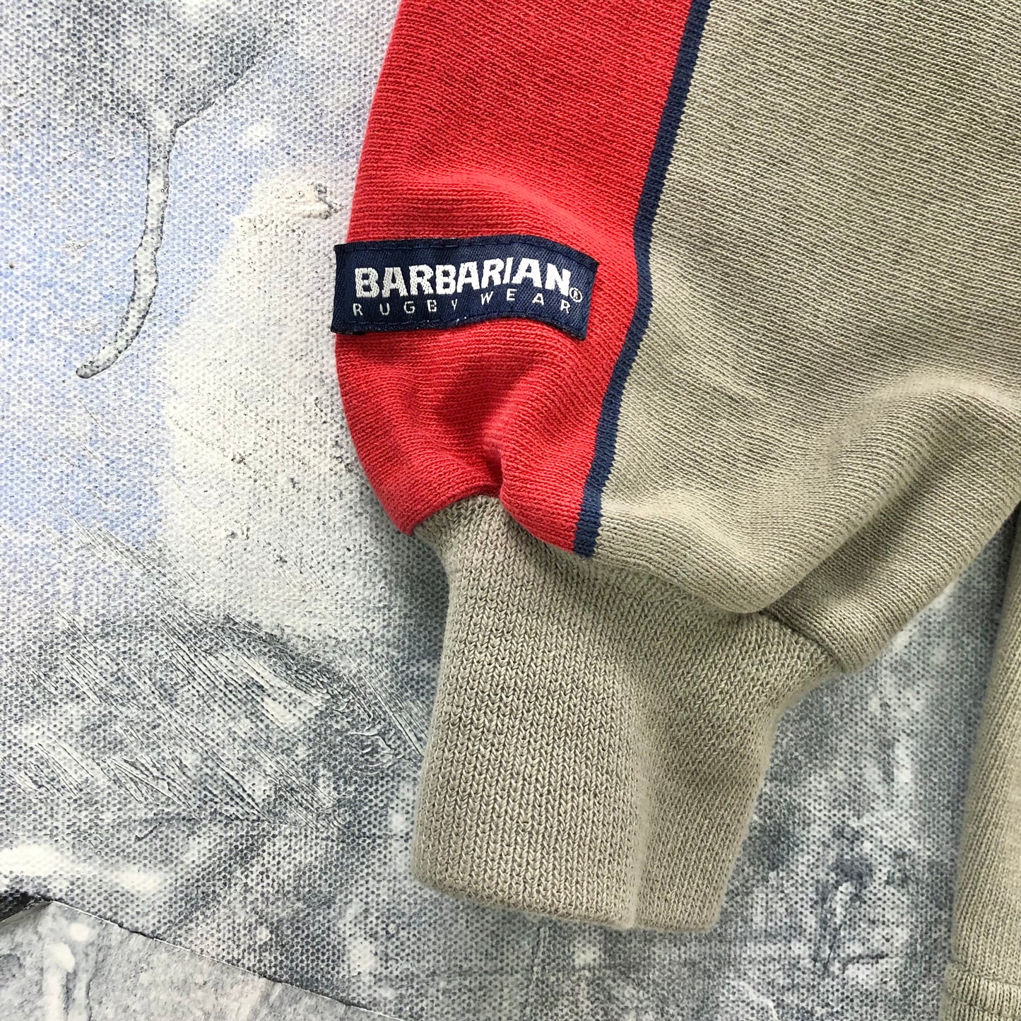 Vintage Barbarian Rugby Long Sleeve Polo Shirt L