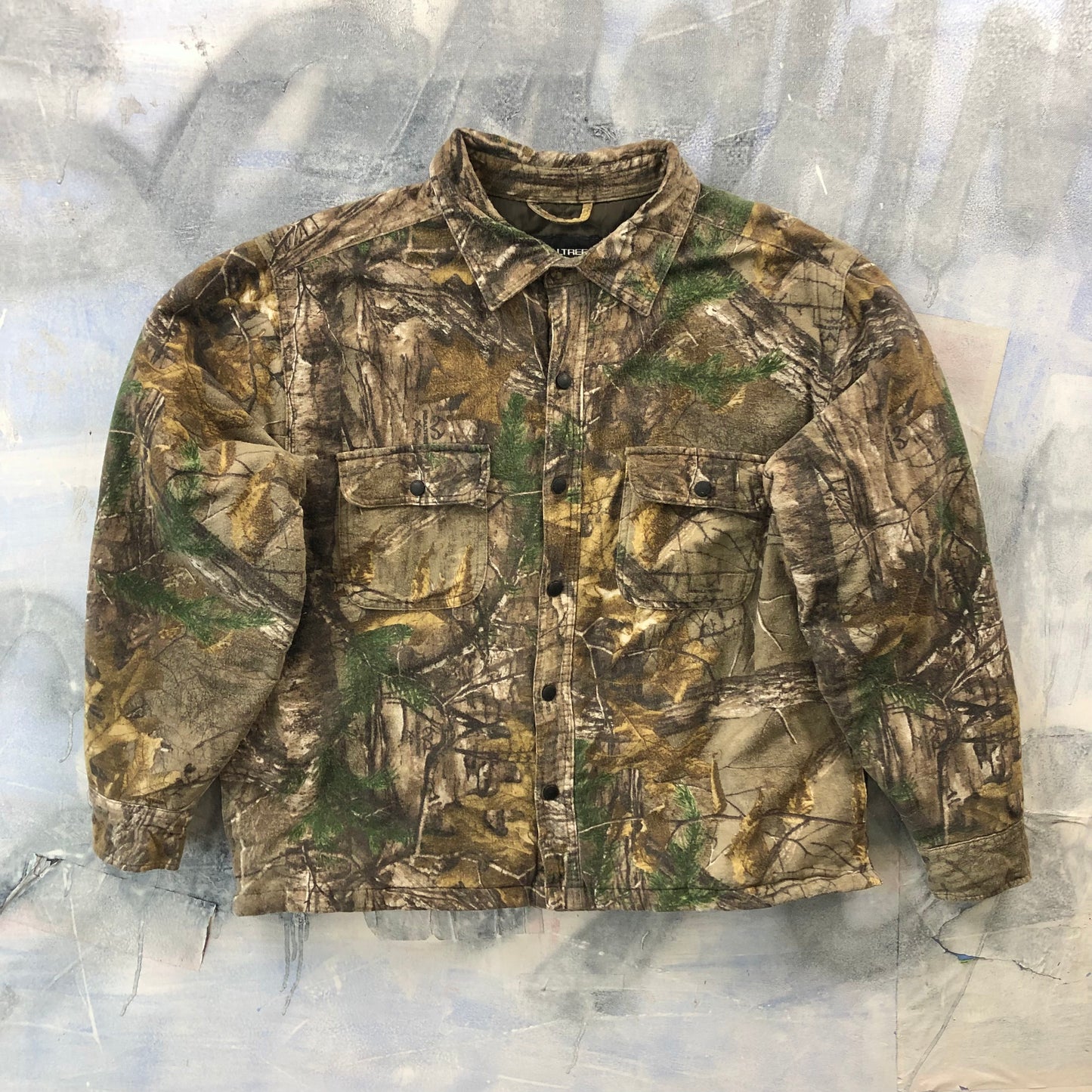 Vintage Real Tree Camo Quilted Lined Button Flannel XL