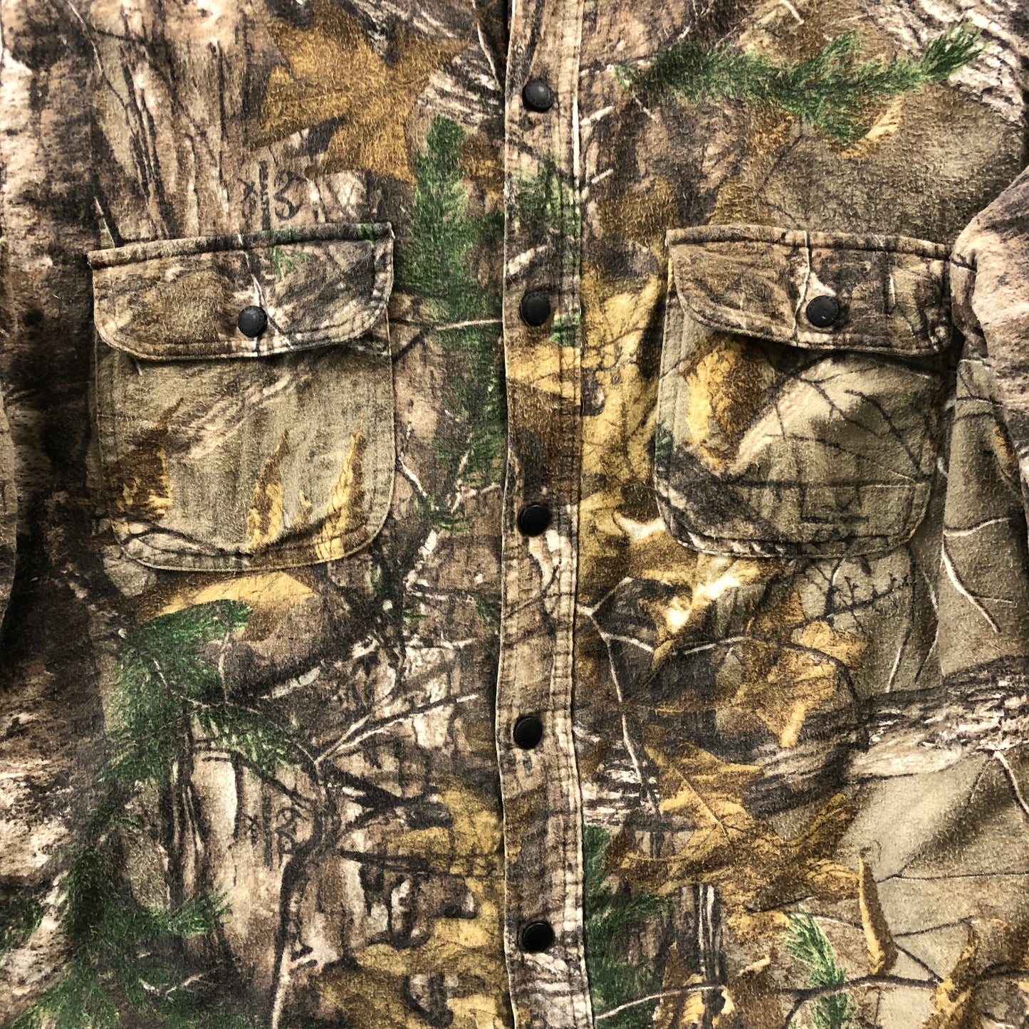 Vintage Real Tree Camo Quilted Lined Button Flannel XL