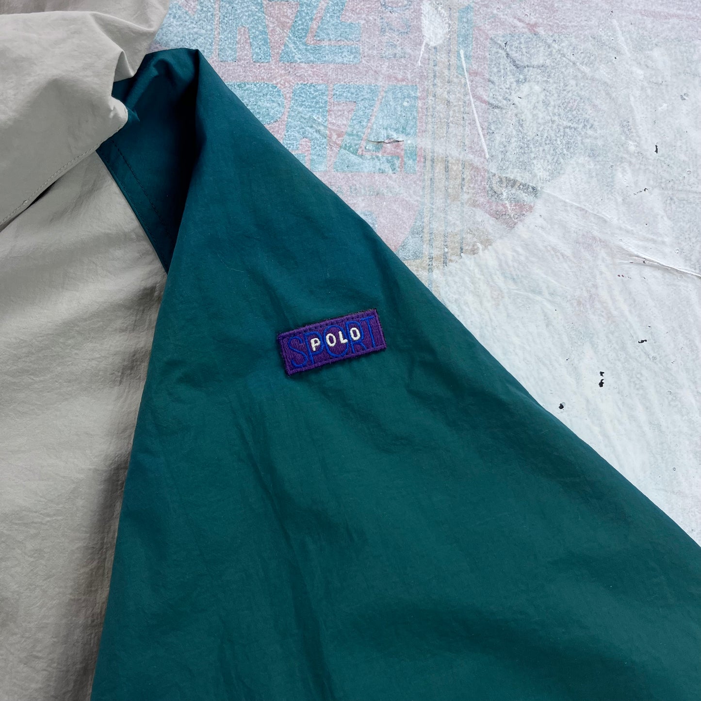 Vintage 80s Polo Ralph Lauren Sport Hooded Windbreaker Zip Jacket L