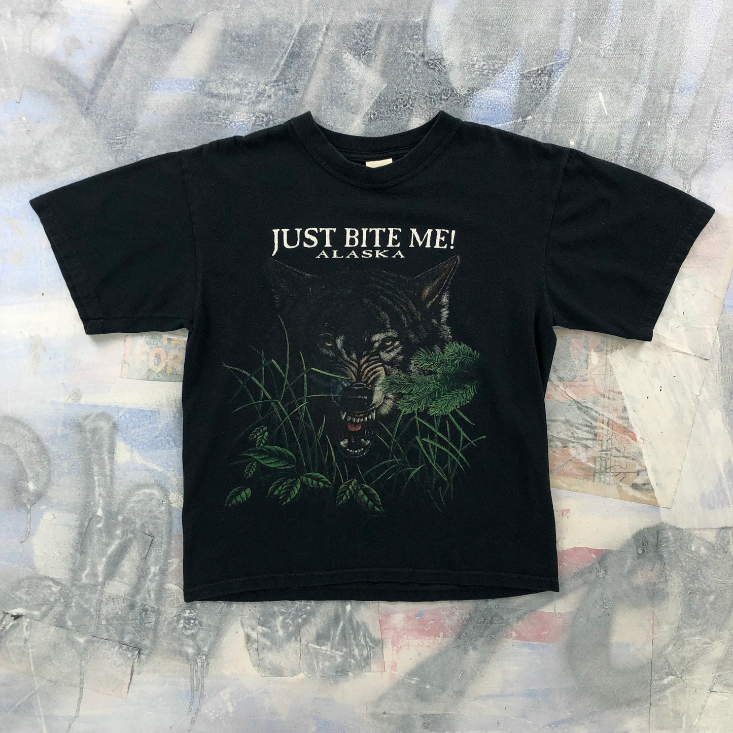 Vintage Wolf Just Bit Me Alaska T Shirt M