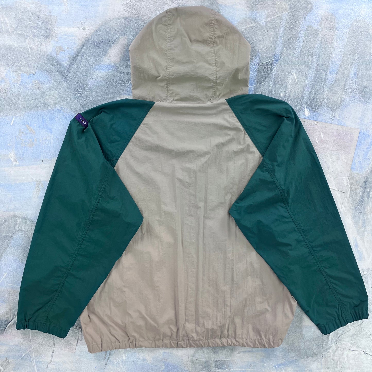 Vintage 80s Polo Ralph Lauren Sport Hooded Windbreaker Zip Jacket L