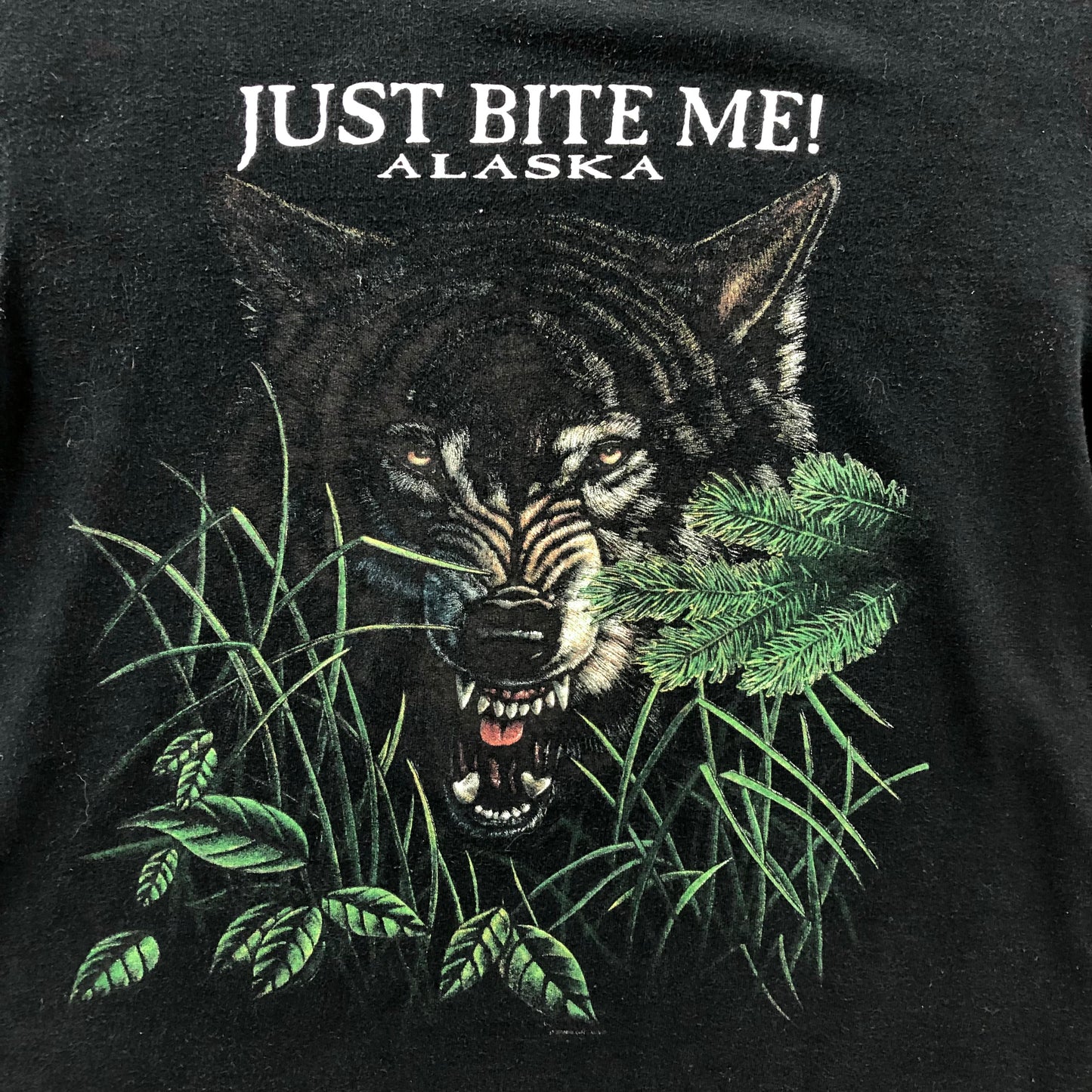 Vintage Wolf Just Bit Me Alaska T Shirt M
