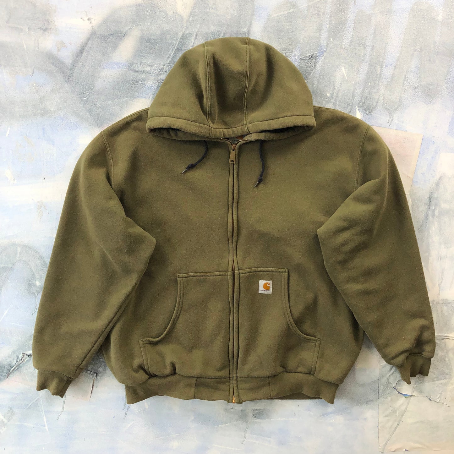 Vintage Carhartt Thermal Lined Zip Hoodie Sweatshirt XL