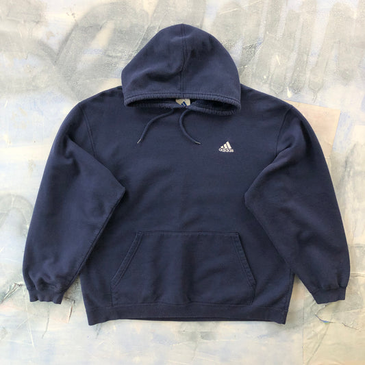 Vintage 90s Adidas Three Stripes Hoodie Sweatshirt L