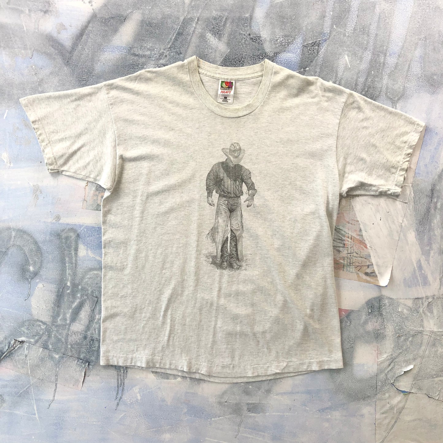 Vintage Marc Houde Cowboy Artwork T Shirt XL