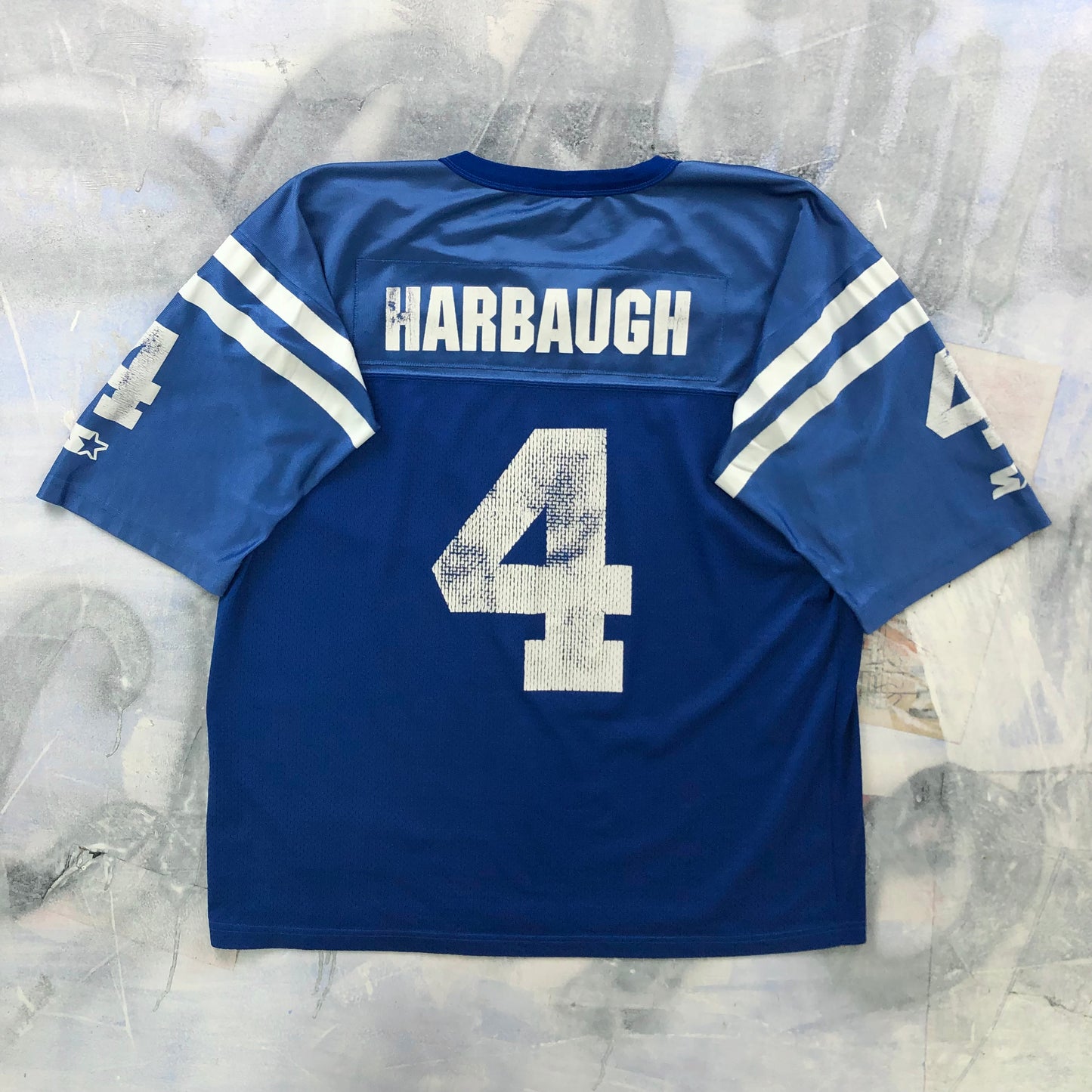 Vintage USA 90s Starter NFL Indianapolis Colts Jim Harbaugh 4 Jersey XL