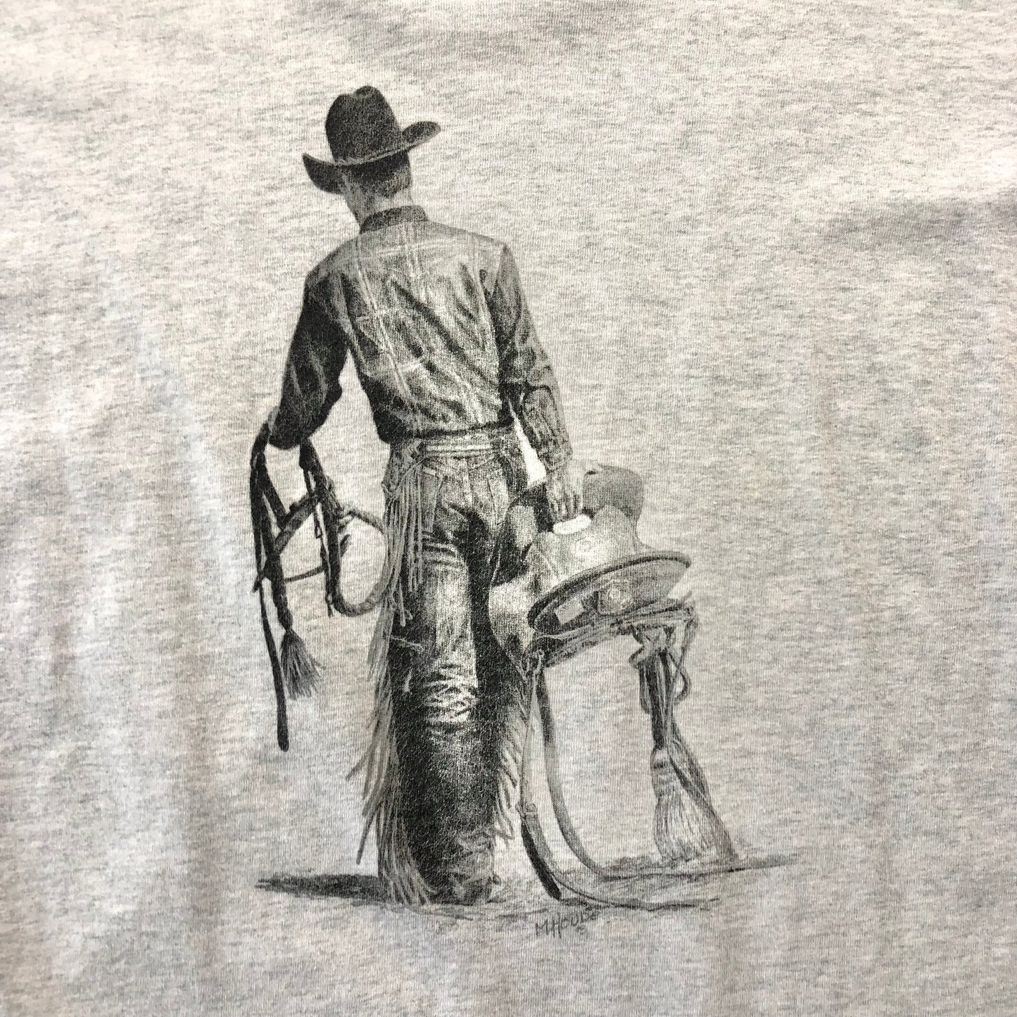 Vintage Marc Houde Cowboy Artwork T Shirt XL