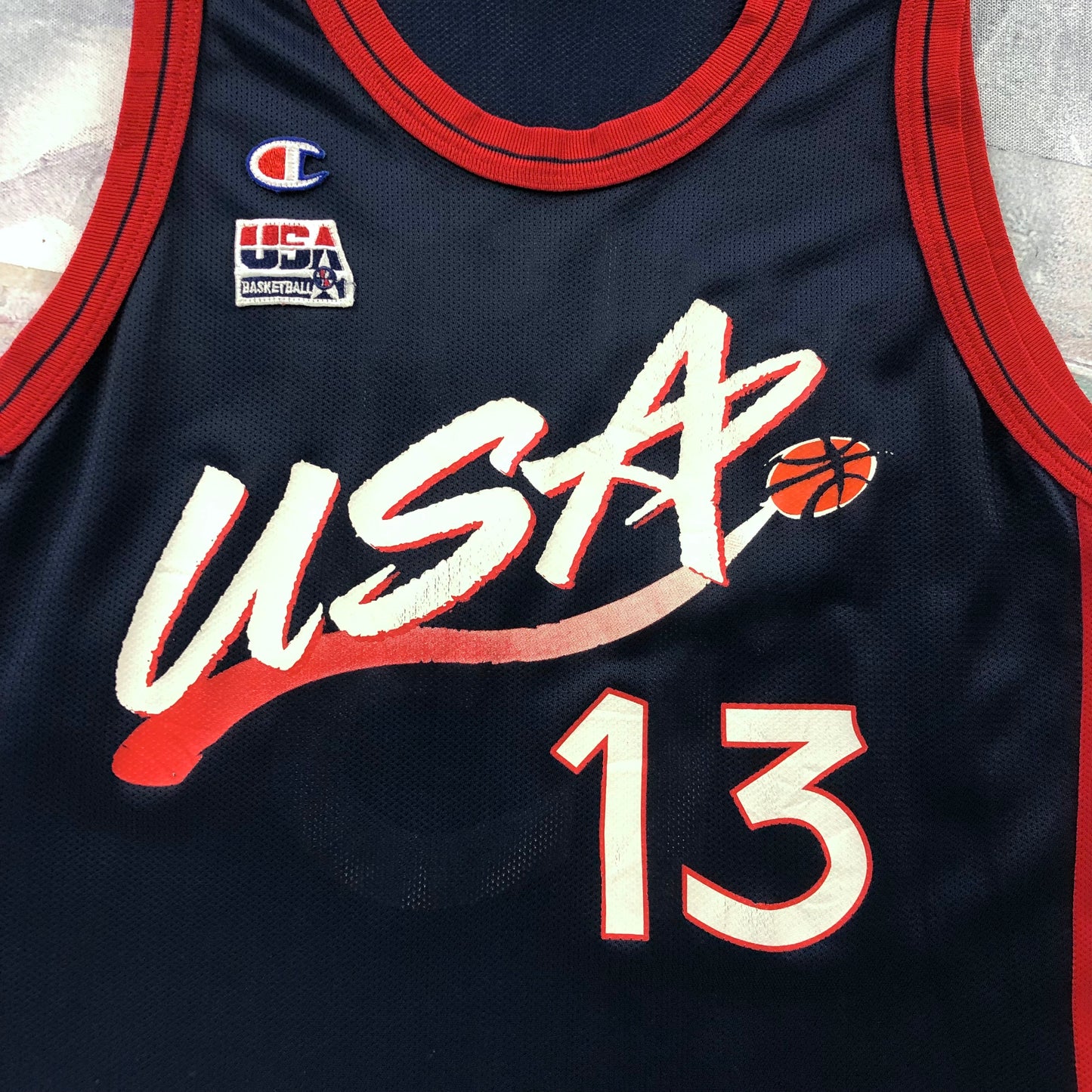 Vintage Champion Olympic USA Basketball Shaquille O`Neal 13 Jersey L