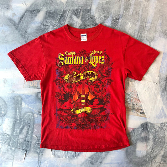 Vintage Santana & George Lopez Divine Rascals 2011 Tour T Shirt M