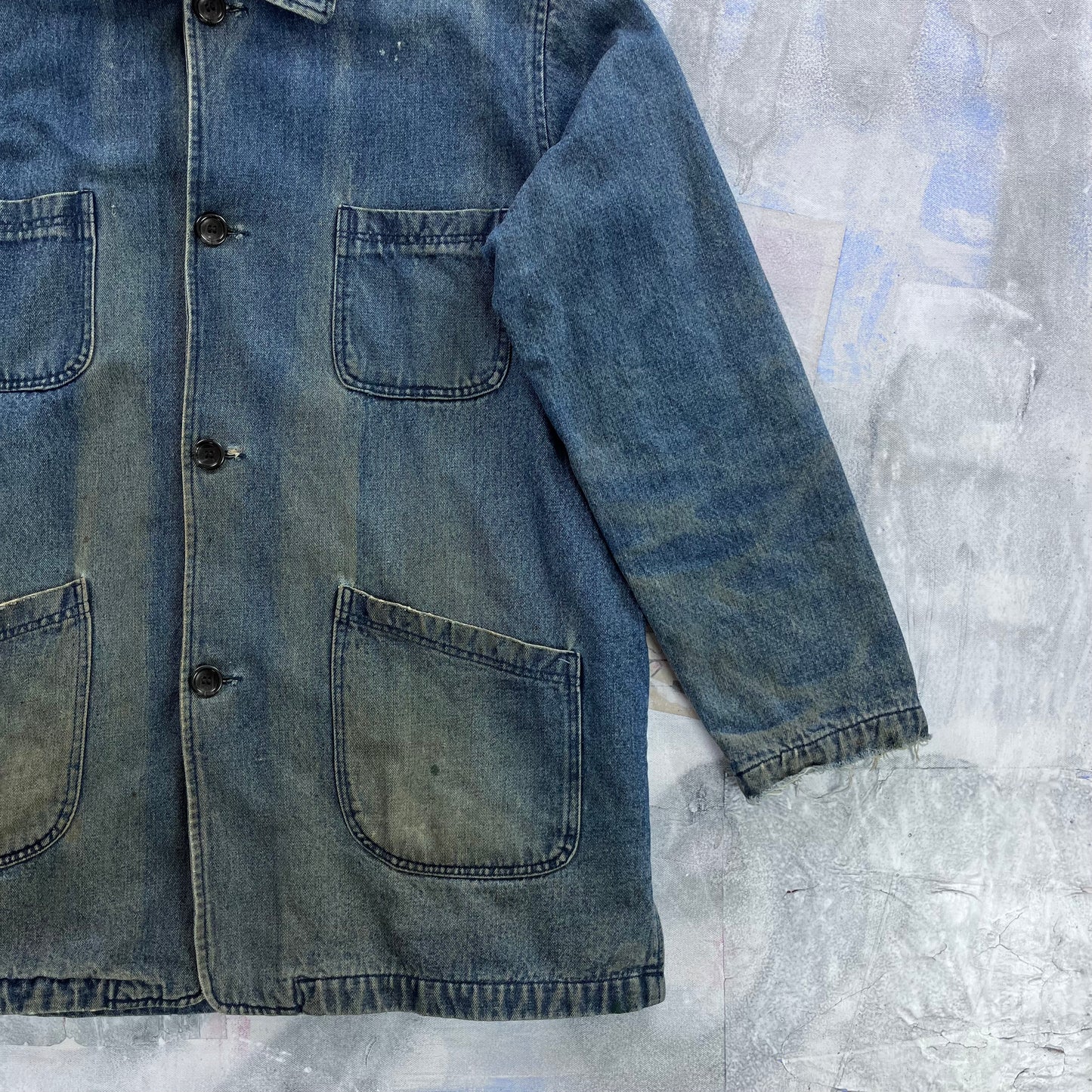 Vintage Lee Valley Ireland Chore Plaid Lined Denim Button Jacket XXL