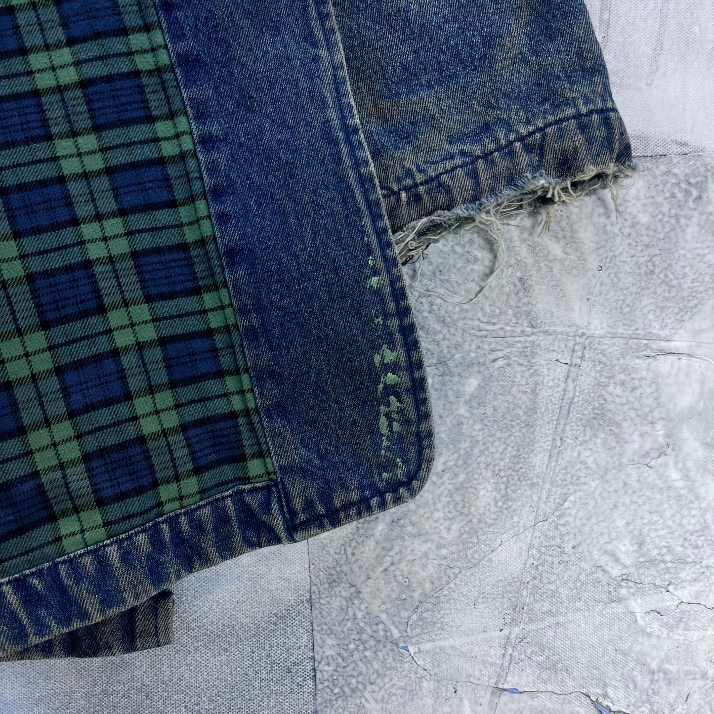 Vintage Lee Valley Ireland Chore Plaid Lined Denim Button Jacket XXL