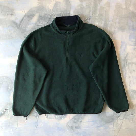 Vintage Nautica Quarter Zip Tech Fleece Sweatshirt XL