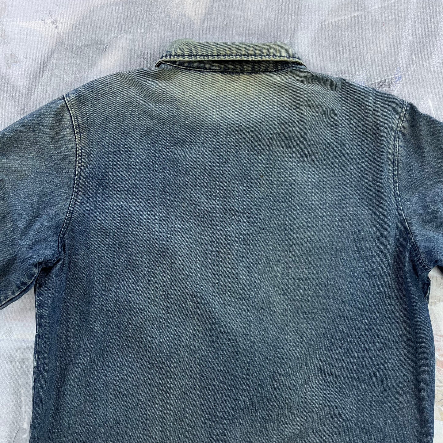 Vintage Lee Valley Ireland Chore Plaid Lined Denim Button Jacket XXL