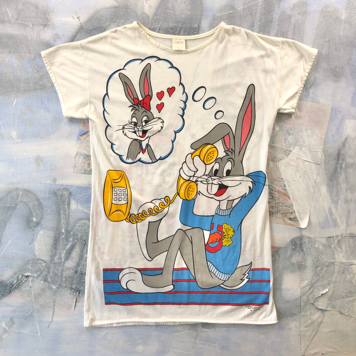 Vintage 1986 Bugs & Honey Bunny Hearts Call T Shirt L