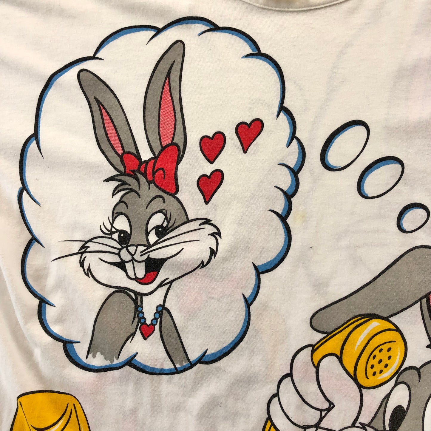 Vintage 1986 Bugs & Honey Bunny Hearts Call T Shirt L