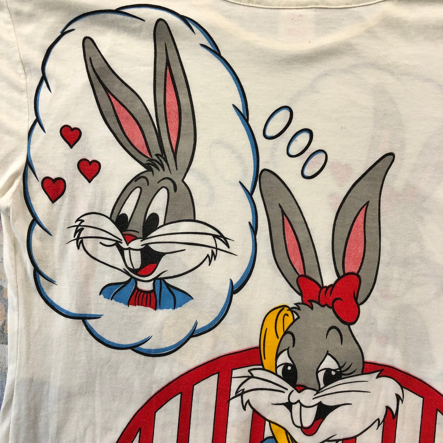 Vintage 1986 Bugs & Honey Bunny Hearts Call T Shirt L