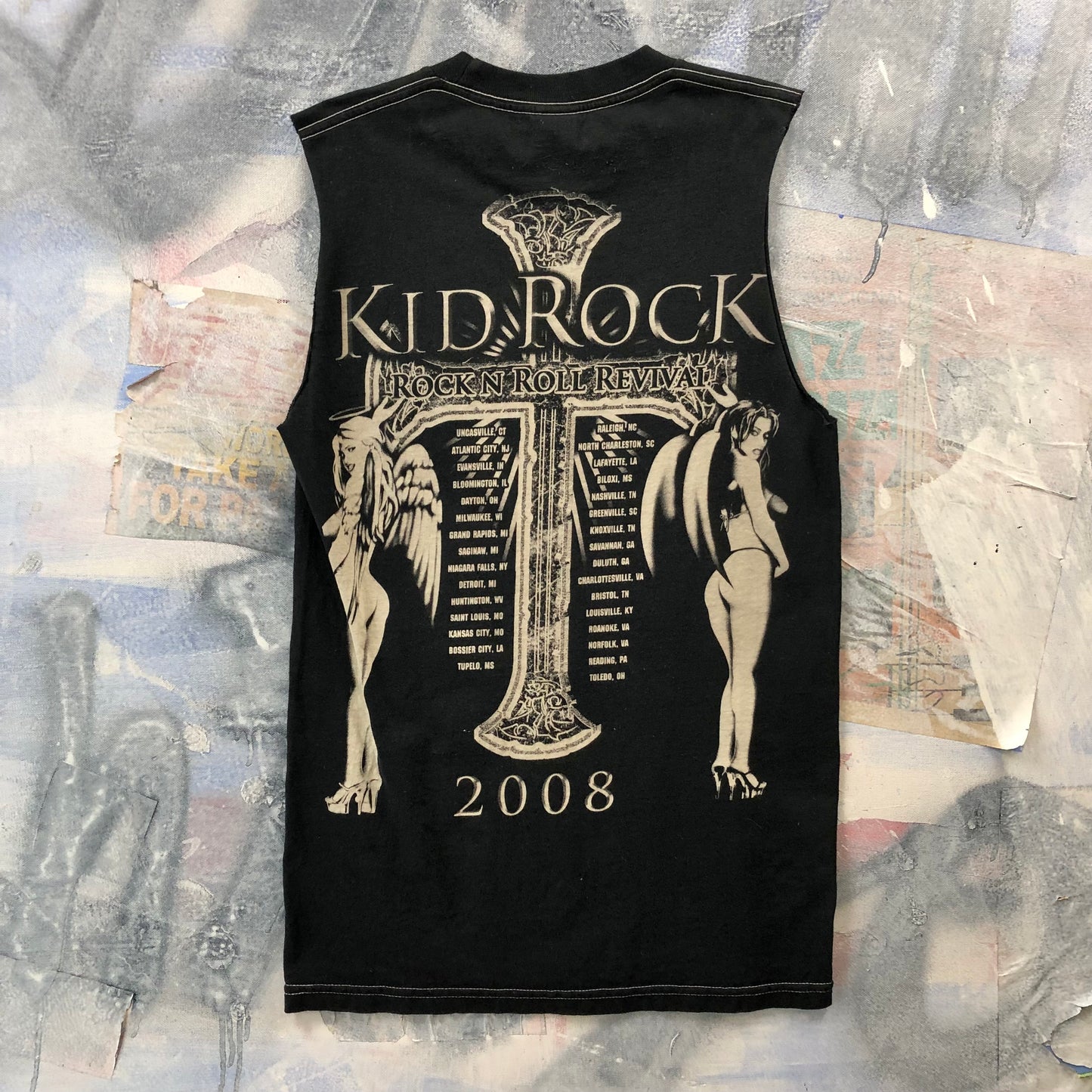 Vintage 2008 Rock & Roll Revival Kid Rock Custom Cut Tank Top S