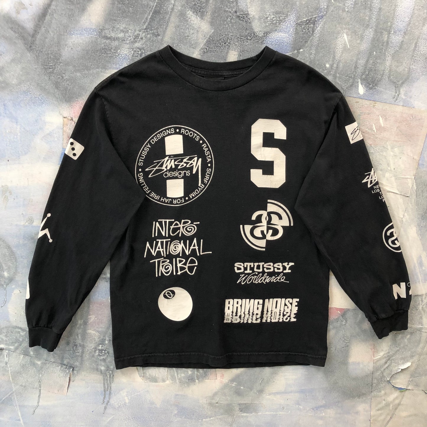 Vintage Stussy Worldwide Tribe Skull Rat Long Sleeve T Shirt M