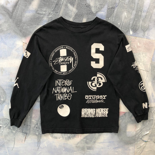 Vintage Stussy Worldwide Tribe Skull Rat Long Sleeve T Shirt M