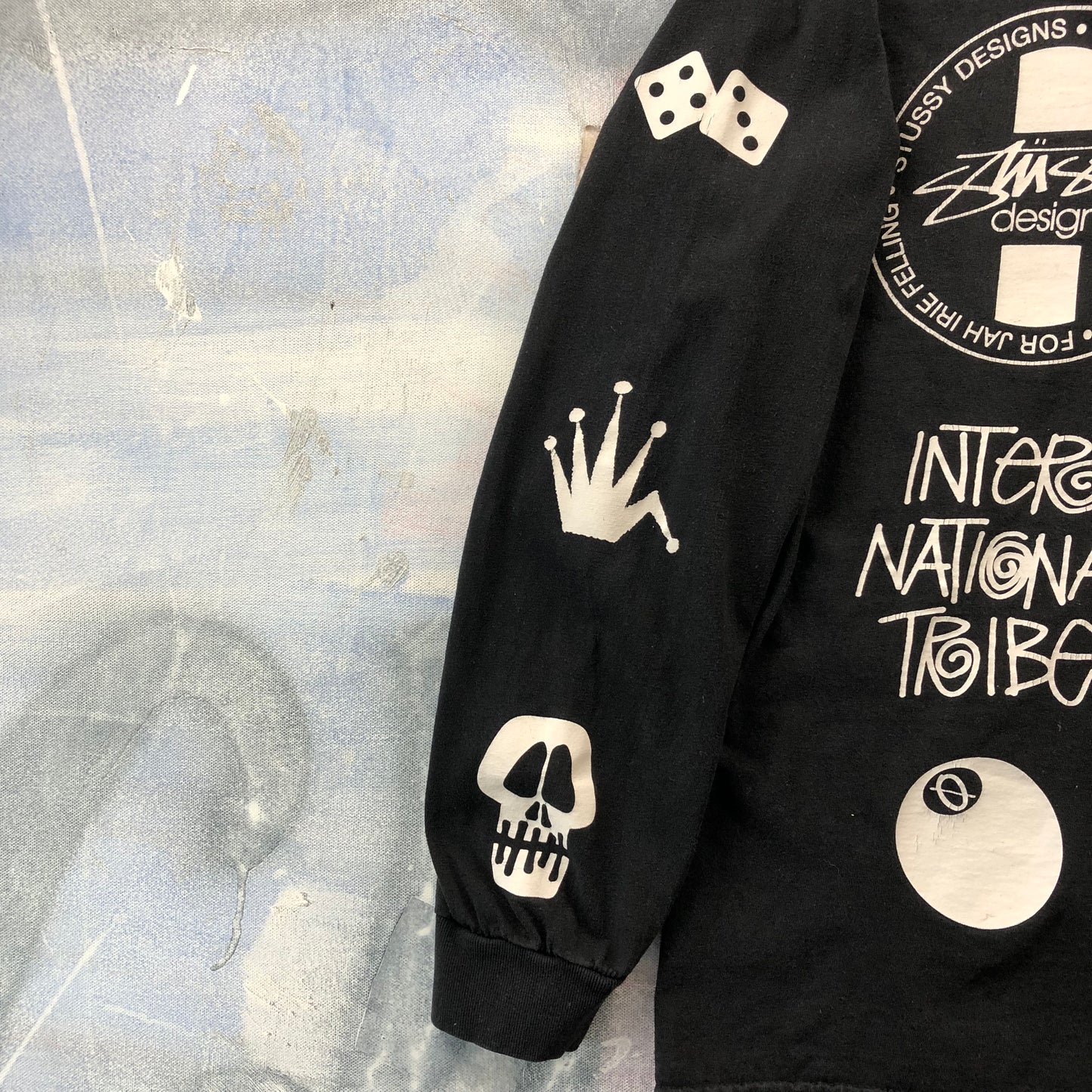 Vintage Stussy Worldwide Tribe Skull Rat Long Sleeve T Shirt M