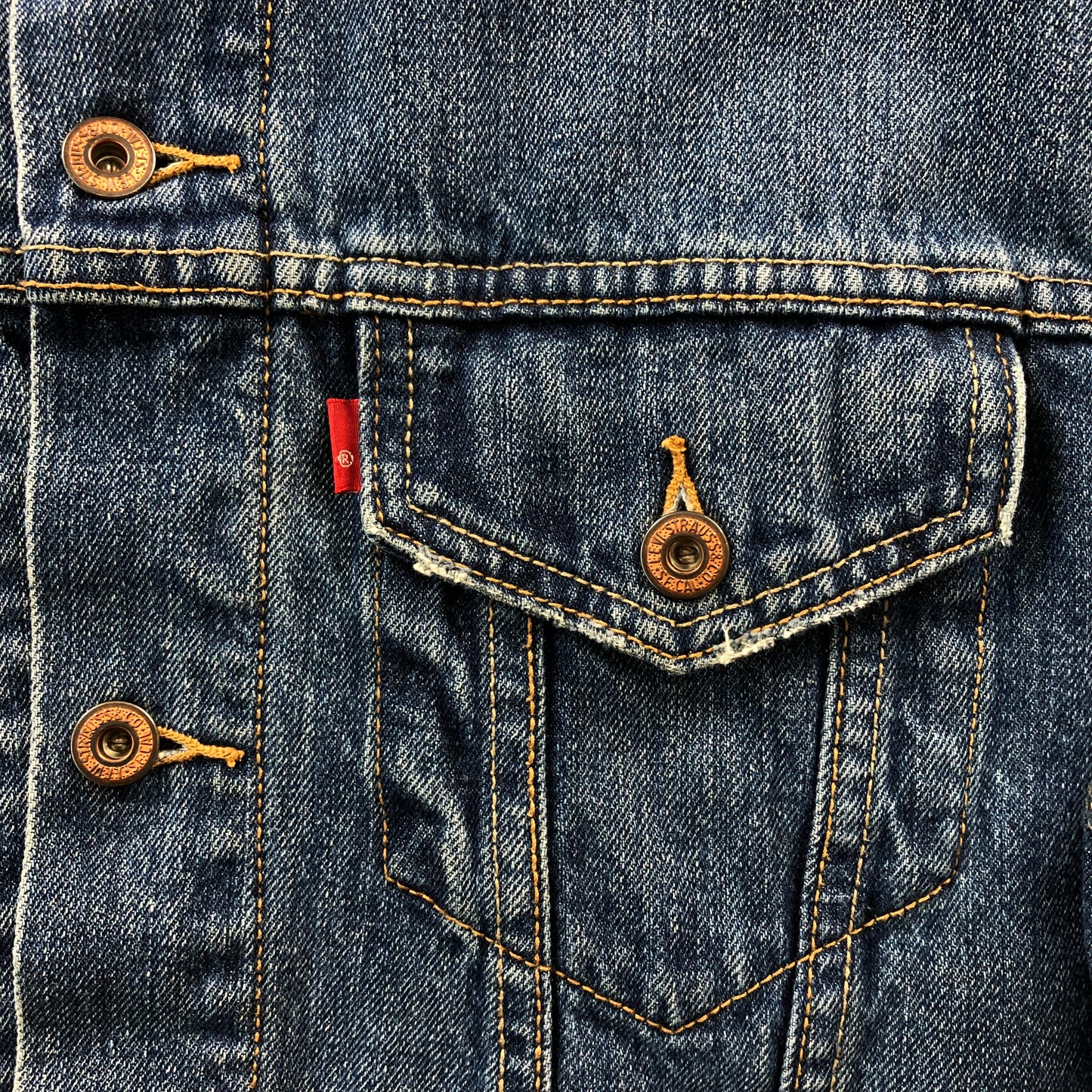 Vintage Levis Plaid Lined Denim Button Jacket L