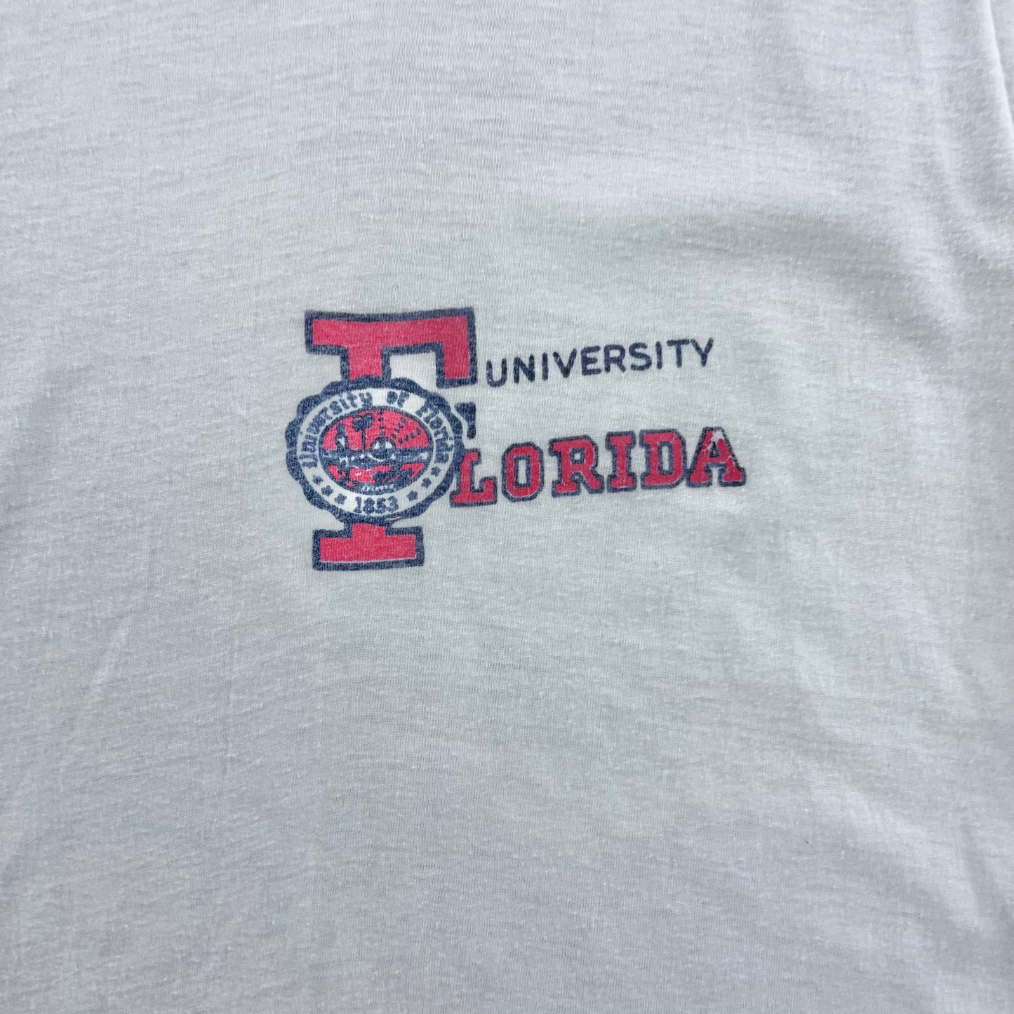 Vintage 80s USA University Of Florida Ringer Single Stitch T Shirt S
