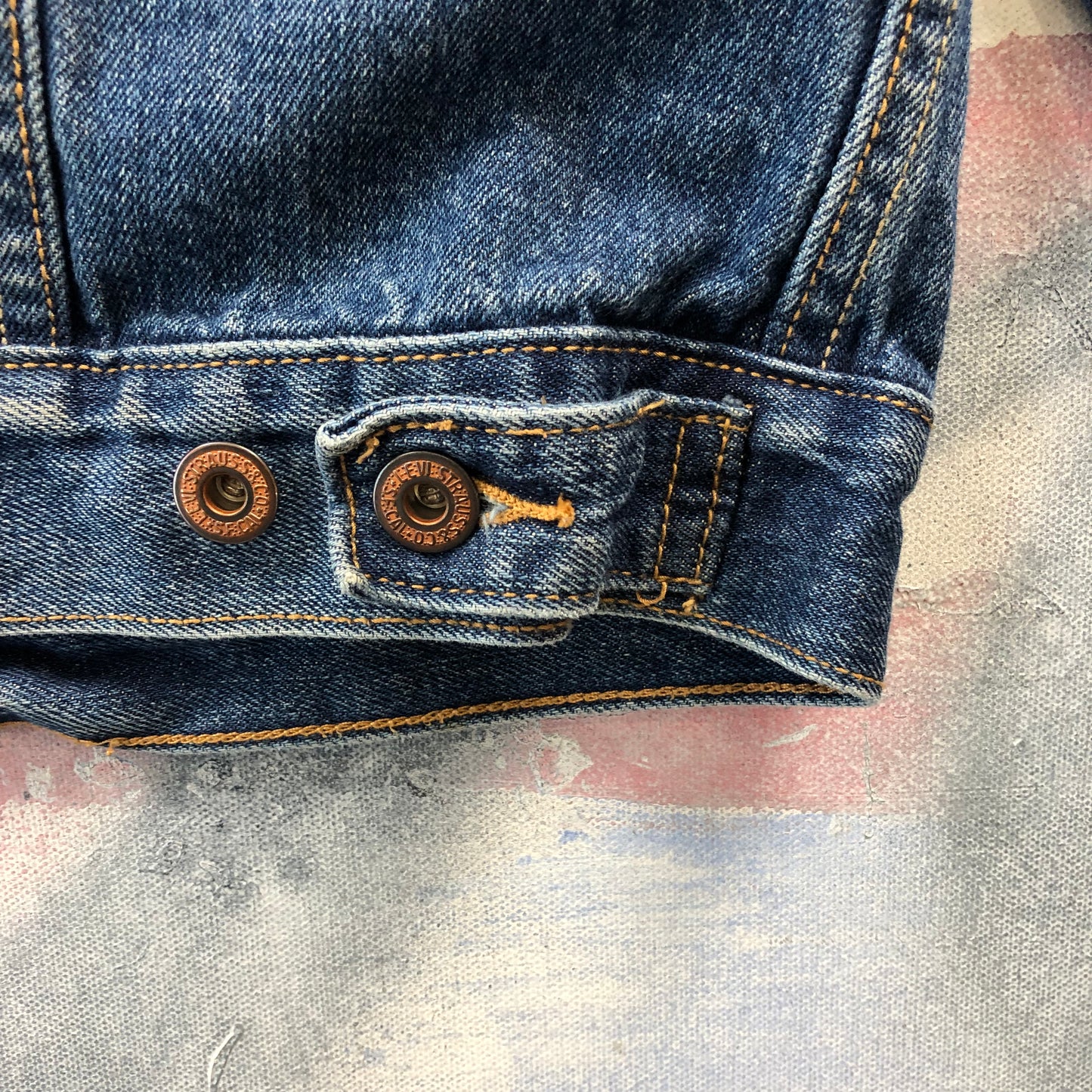 Vintage Levis Plaid Lined Denim Button Jacket L