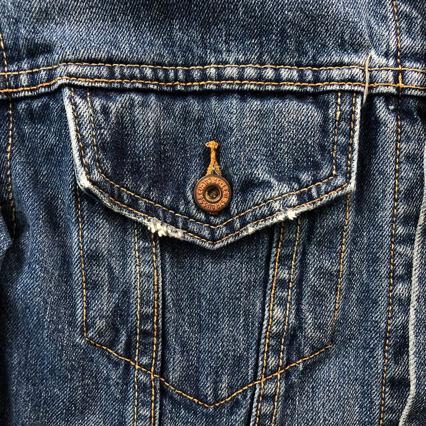 Vintage Levis Plaid Lined Denim Button Jacket L