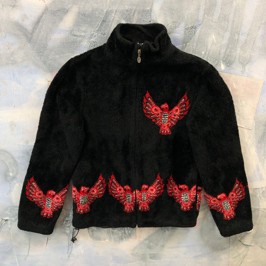 Vintage Eagle Design Full Zip Fleece Sweatshirt M