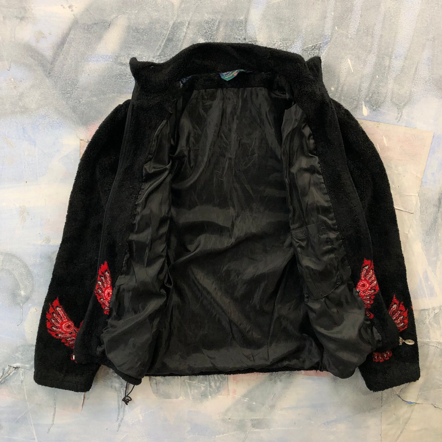 Vintage Eagle Design Full Zip Fleece Sweatshirt M