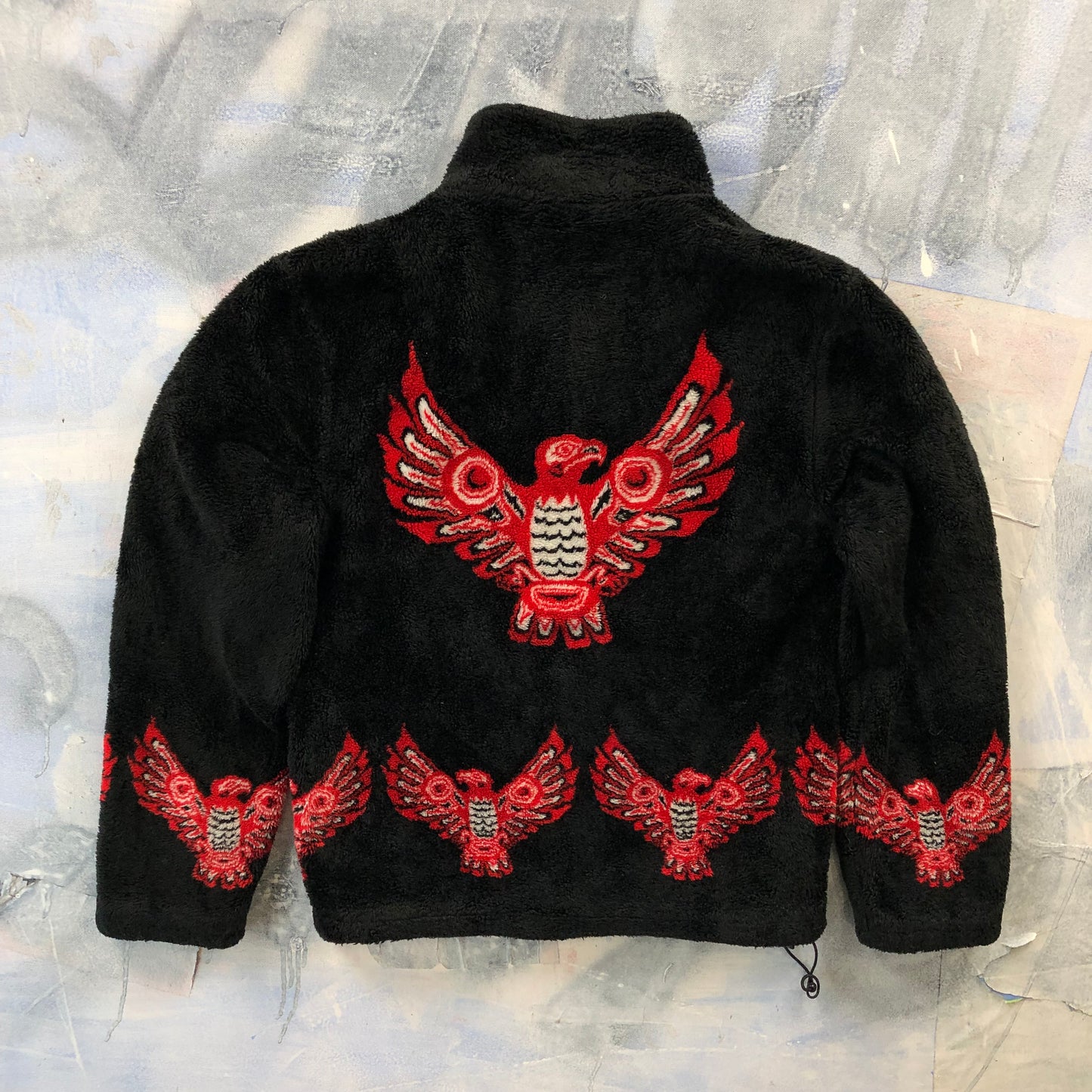 Vintage Eagle Design Full Zip Fleece Sweatshirt M