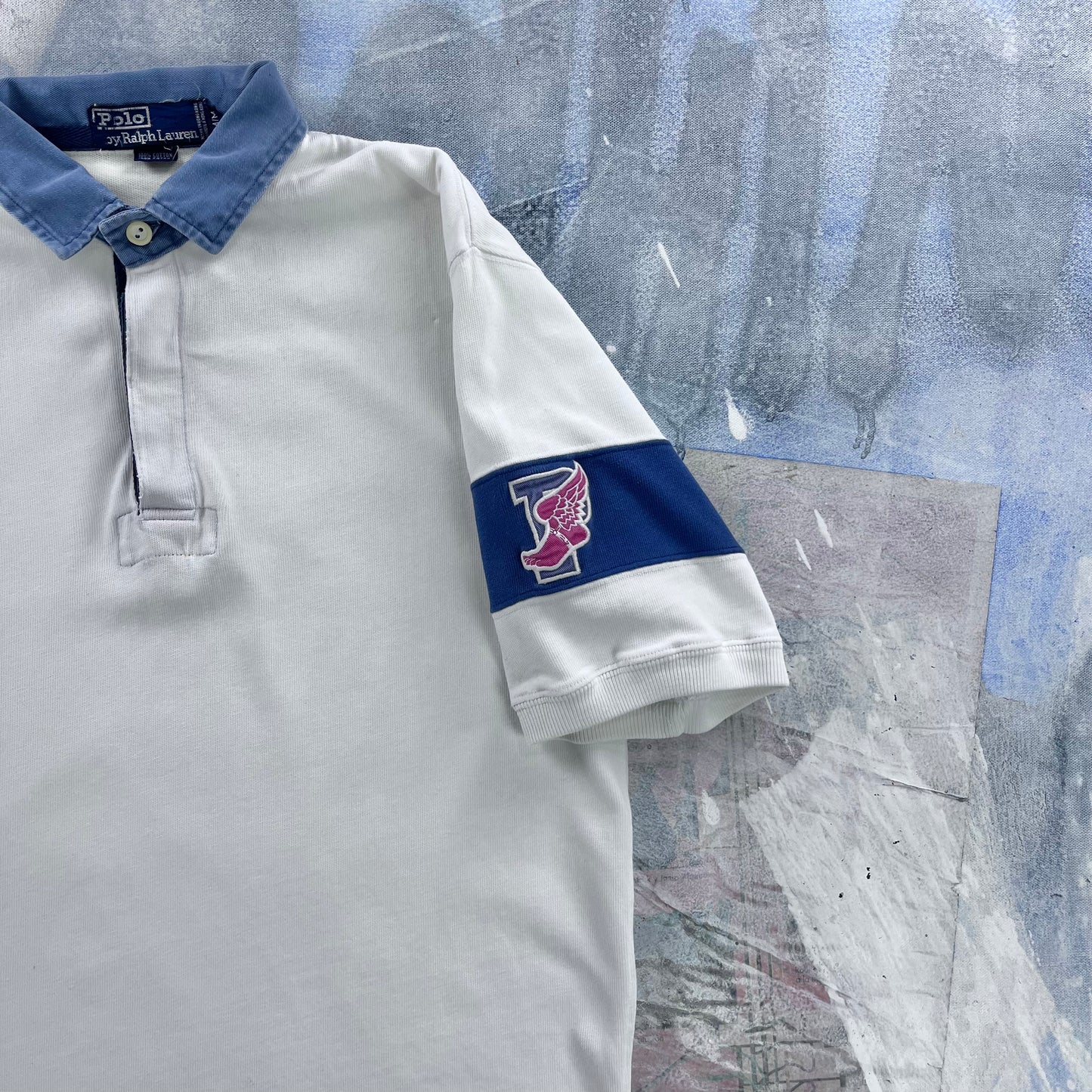 Vintage 90s Polo Ralph Lauren P Wing Stadium Rugby Shirt M