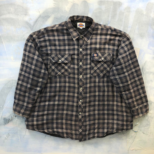 Vintage Dickies Plaid Quilted Lined Button Flannel XXXL